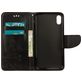 Mobigear Flowers Housse iPhone XR Etui Porte-Monnaie - Noir