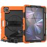 Mobigear SureGrip Xtreme Coque iPad Air 11 Pouces (2025) Coque arrière en Plastique rigide,Silicone + Porte-crayon + Bandoulière + Support Amovible - Orange