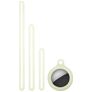Mobigear Lanyard Coque Apple AirTag Coque en Silicone Souple - Blanc