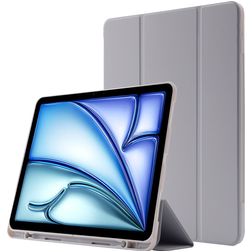 Mobigear Tri-Fold Gel Coque iPad Air 11 Pouces (2025) Etui en TPU,Similicuir + Porte-crayon - Gris
