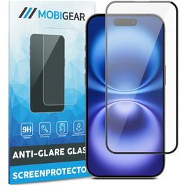 Mobigear Premium iPhone 16 Verre trempé Protection d'écran Anti-Glare - Compatible Coque - Noir