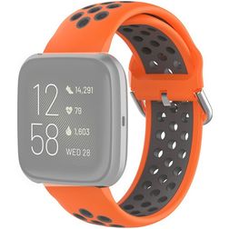 Mobigear Sport Plus Buckle Bracelet Silicone pour Fitbit Versa 2 Fermeture boucle ardillon - Orange / Gris