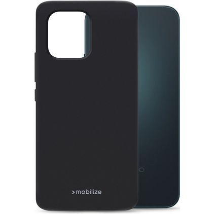 Mobilize Rubber Gelly Coque OPPO A6 Coque arrière en TPU Souple - Noir