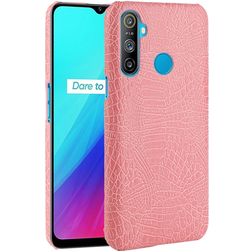 Mobigear Croco Coque Realme C3 Coque arrière Rigide - Rose