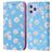 Mobigear Daisies Housse iPhone 12 Pro Max Etui Porte-Monnaie - Bleu