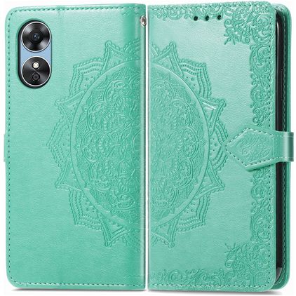 Mobigear Mandala Housse OPPO A17 Etui Porte-Monnaie - Vert