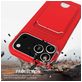 Mobigear Lanyard Card iPhone 17 Pro Coque avec cordon en Silicone et Porte-Cartes - Rouge