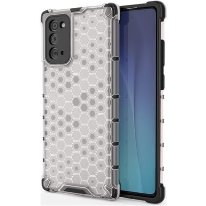 Mobigear Honeycomb Coque Samsung Galaxy Note 20 Coque arrière Rigide Anti-Chocs - Gris
