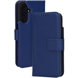 Mobiparts Wallet Housse Samsung Galaxy A17 Etui en Cuir Véritable Porte-Monnaie - Bleu