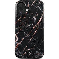 Burga Tough Coque iPhone 16 Plus Coque arrière Rigide Anti-Chocs - Rose Gold Marble