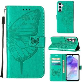 Mobigear Butterfly Housse Samsung Galaxy A55 Etui Porte-Monnaie - Vert