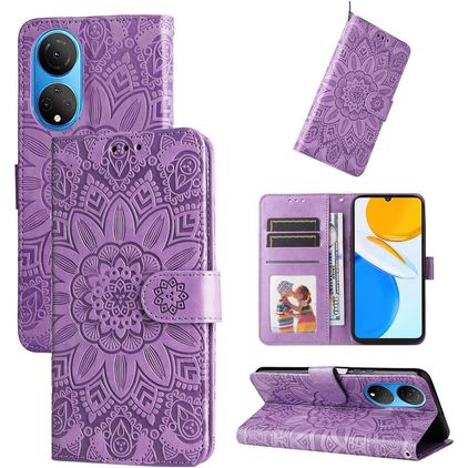 Mobigear Sunflower Housse HONOR X7 Etui Porte-Monnaie - Violet