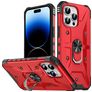 Mobigear Armor Ring Coque iPhone 14 Pro Max Coque arrière Rigide Anti-Chocs avec Anneau-Support - Rouge