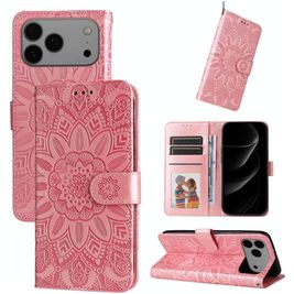 Mobigear Sunflower Housse iPhone 17 Pro Max Etui Porte-Monnaie - Rose