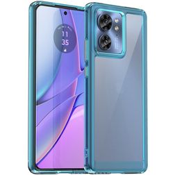 Mobigear Crystal Motorola Edge 40 Plastique rigide Coque arrière - Transparent / Turquoise
