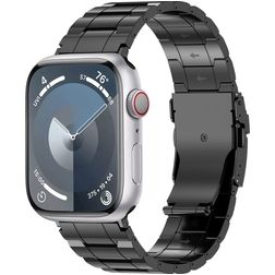 Mobigear Melbourne Bracelet Titane Apple Watch Fermeture boucle déployante - 42/41/40/38 mm - Noir