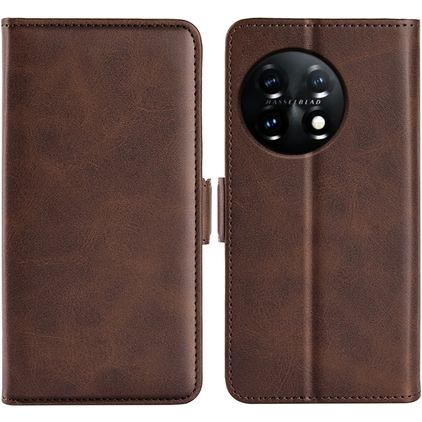 Mobigear Slim Magnet OnePlus 11 Étui Portefeuille - Marron