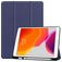 Mobigear Tri-Fold Gel Coque iPad 7 (2019) Etui en TPU,Similicuir + Porte-crayon - Dark Blue