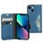 Mobiparts Classic Wallet iPhone 13 Mini Étui Portefeuille - Steel Blue