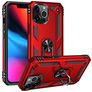 Mobigear Armor Ring Coque iPhone 14 Pro Max Coque arrière Rigide Anti-Chocs avec Anneau-Support - Rouge