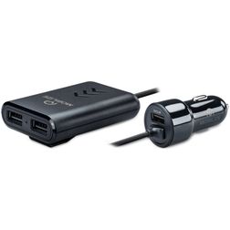 Mobilize - Triple USB Chargeur voiture 1.5 mètres 12W 2.4A - Noir