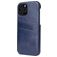 Fierre Shann Premium Card Coque iPhone 12 Mini Coque arrière avec Porte-Cartes - Bleu