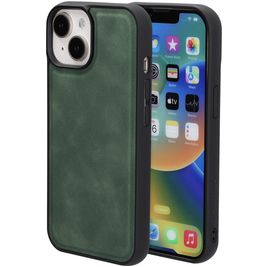 Mobiparts Classic Coque iPhone 14 MagSafe Coque arrière en TPU,Similicuir - Emerald Green