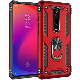 Mobigear Armor Ring Coque Xiaomi Mi 9T Coque arrière Rigide Anti-Chocs avec Anneau-Support - Rouge