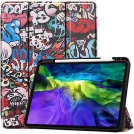 Mobigear Tri-Fold Gel Coque iPad Pro 11 Pouces (2020) Etui en TPU,Similicuir + Porte-crayon - Graffiti