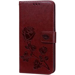 Mobigear Roses Housse Samsung Galaxy A10 Etui Porte-Monnaie - Marron