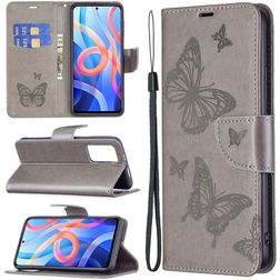 Mobigear Butterfly Housse POCO M4 Pro 5G Etui Porte-Monnaie - Gris