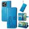 Mobigear Clover Housse iPhone 15 Pro Max Etui Porte-Monnaie - Bleu