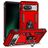 Mobigear Armor Ring Coque Google Pixel 8a Coque arrière Rigide Anti-Chocs avec Anneau-Support - Rouge