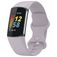 Mobigear Sport Dual Bracelet Silicone pour Fitbit Charge 5 Fermeture à clou et passant - Violet