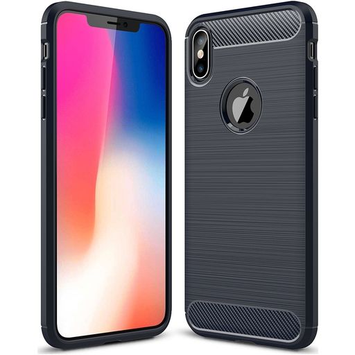 Mobigear Brushed Slim Coque iPhone XS Max Coque arrière en TPU Souple - Bleu