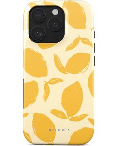 Burga Tough Coque iPhone 16 Pro Coque arrière Rigide Anti-Chocs - Lemon Tart