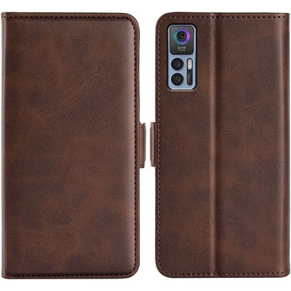 Mobigear Slim Magnet Housse TCL 30 Plus Etui Porte-Monnaie - Marron