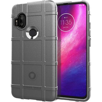 Mobigear Rugged Shield Motorola One Hyper TPU souple Coque arrière Antichoc - Gris