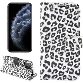 Mobigear Leopard Housse iPhone 12 Etui Porte-Monnaie - Blanc