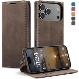 CaseMe 013 Housse iPhone 17 Pro Etui Porte-Monnaie - Coffee