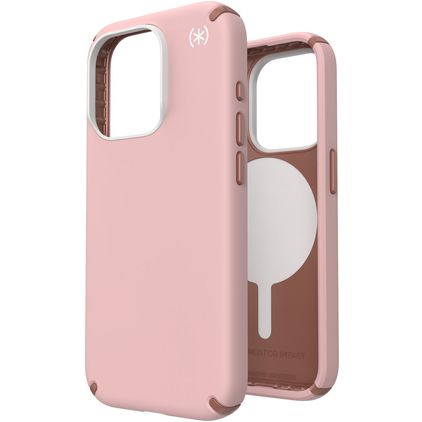 Speck Presidio2 Pro Coque iPhone 15 Pro MagSafe Coque arrière Rigide Anti-Chocs - Dahlia Pink