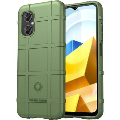 Mobigear Rugged Shield POCO M5 TPU souple Coque arrière Antichoc - Vert