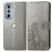 Mobigear Clover Housse Motorola Edge 30 Pro Etui Porte-Monnaie - Gris