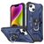 Mobigear Armor Ring Coque iPhone 14 Plus Coque arrière Rigide Anti-Chocs avec Anneau-Support - Bleu