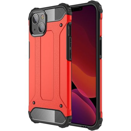 Mobigear Outdoor Coque iPhone 13 Coque arrière Rigide Anti-Chocs - Rouge