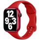 Mobigear Sport Slim Bracelet Silicone Apple Watch Fermeture à clou et passant - 49/46/45/44 mm - Rouge