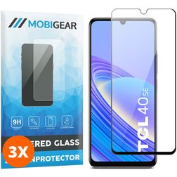 Mobigear Premium TCL 40 SE Verre trempé Protection d'écran - Compatible Coque - Noir (Lot de 3)