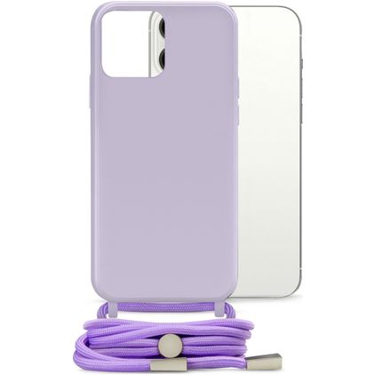 Mobilize Lanyard Gelly iPhone 13 Pro Max TPU souple Coque avec cordon - Pastel Purple