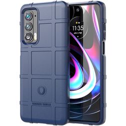 Mobigear Rugged Shield Motorola Edge (2021) TPU souple Coque arrière Antichoc - Bleu