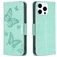Mobigear Butterfly Housse iPhone 15 Pro Etui Porte-Monnaie - Vert